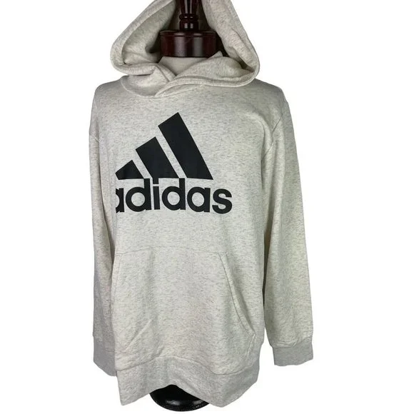 XL Adidas Men's New Pullover Sweatshirt Hoodie Gray Heathered Knit - Picture 2 of 8
